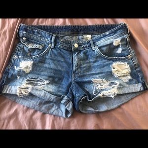 Ripped Jean Shorts